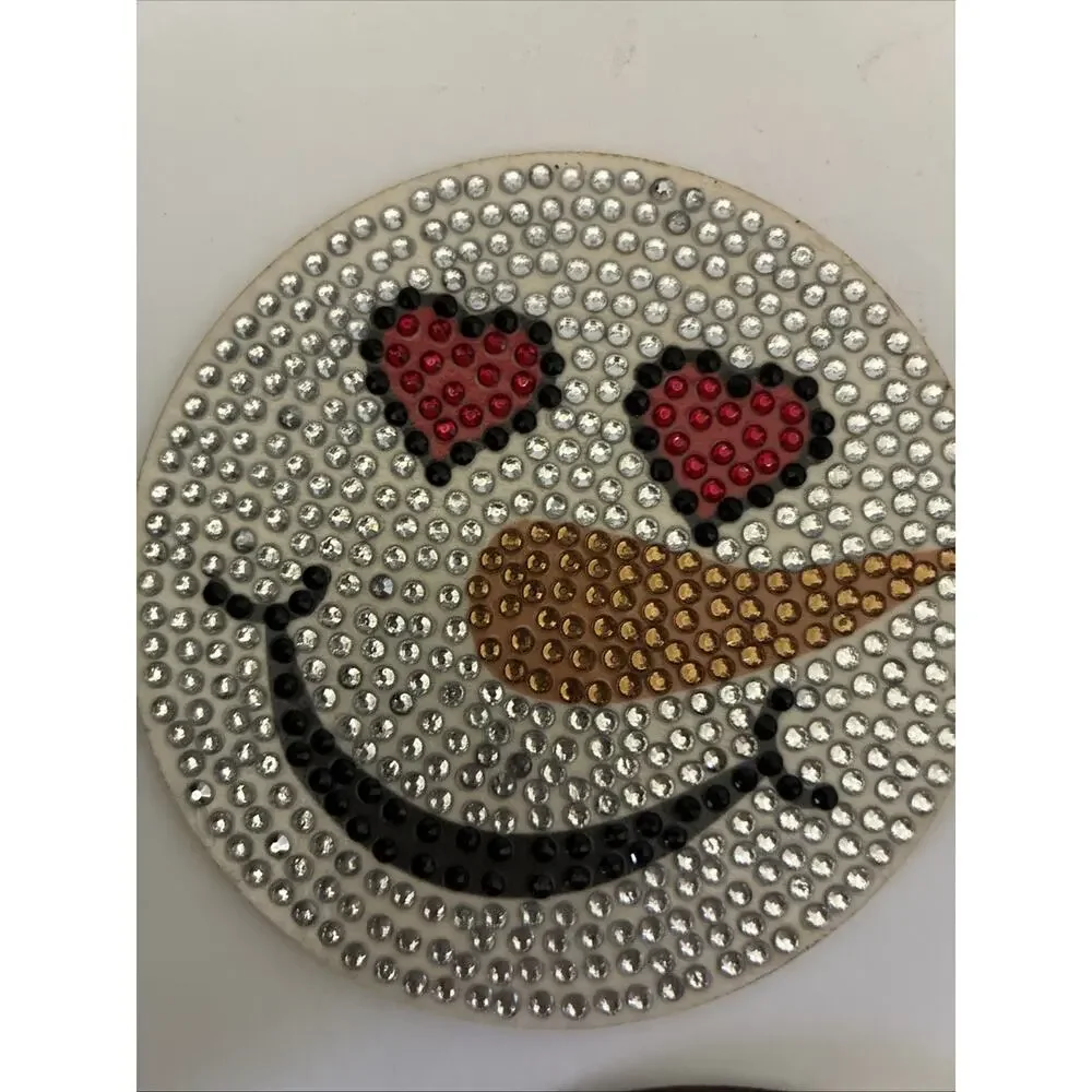 Handmade Diamond Dot Snowman Coaster Set Of 8